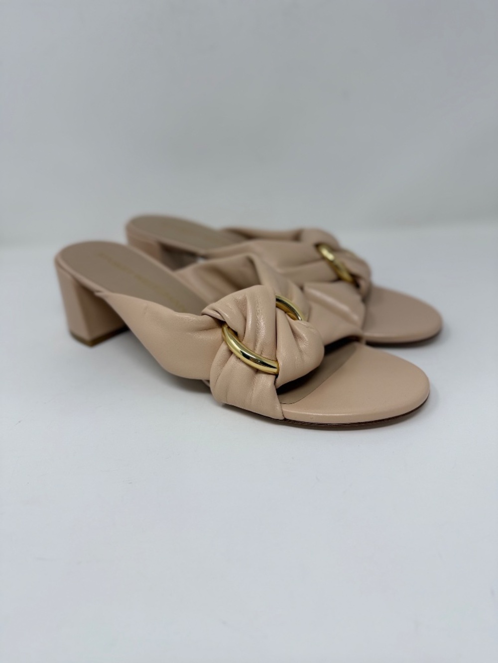 New Stuart Weitzman Cece 50 Block Heel Slide Sandal Sz 9 - Picture 2 of 14